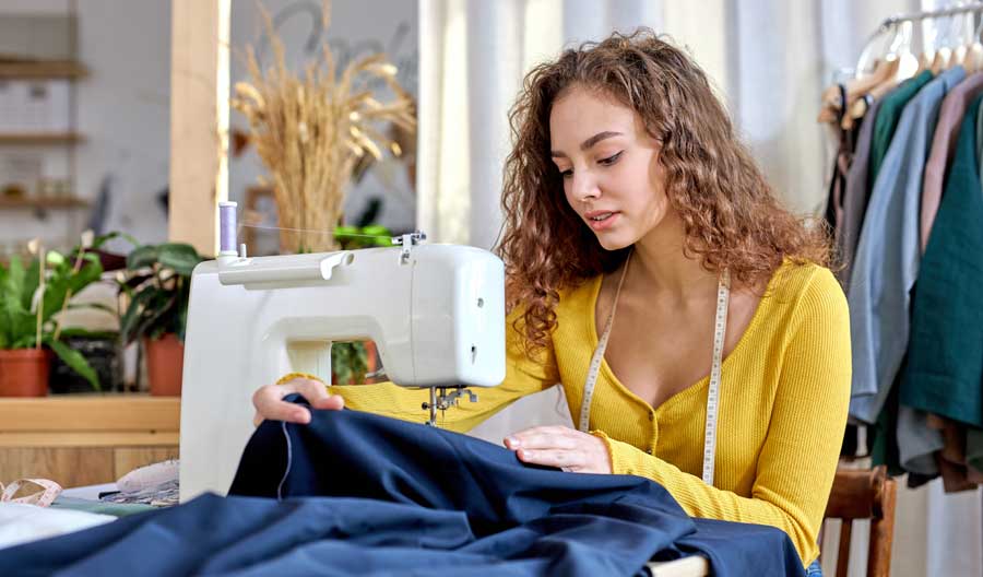 Woman sewing