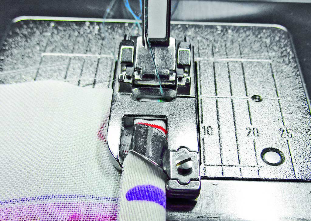 Narrow hemming foot. Photo courtesy of Bernina.