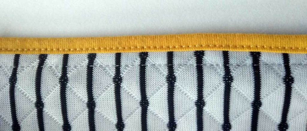 Bound edge on knit