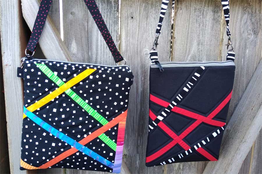 Two bags made with artistic fabric