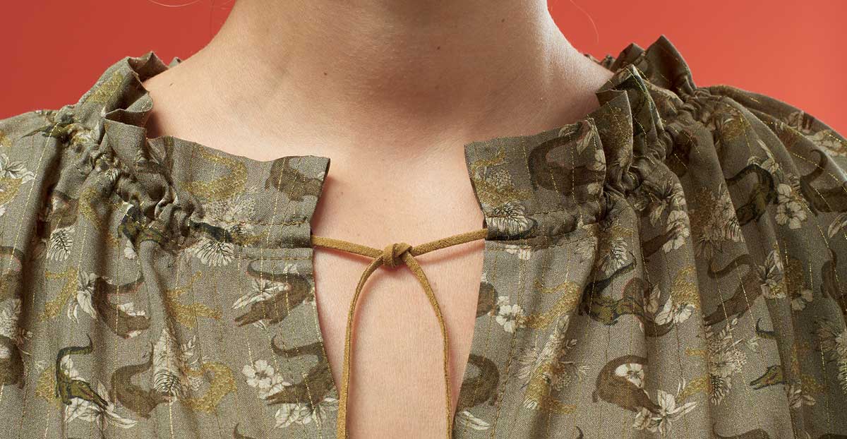 Drawstring neckline
