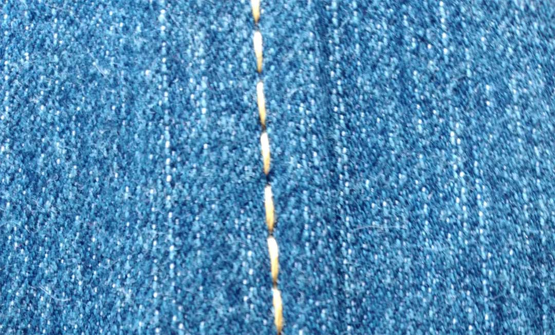 Topstitching on jeans