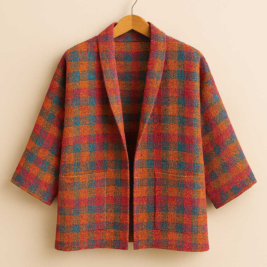 Jacket made with handwoven fabric