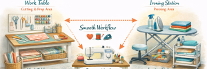 Sewing room triangle layout