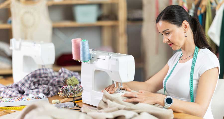 Woman sewing