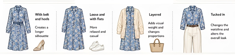 Styling changes the outfit