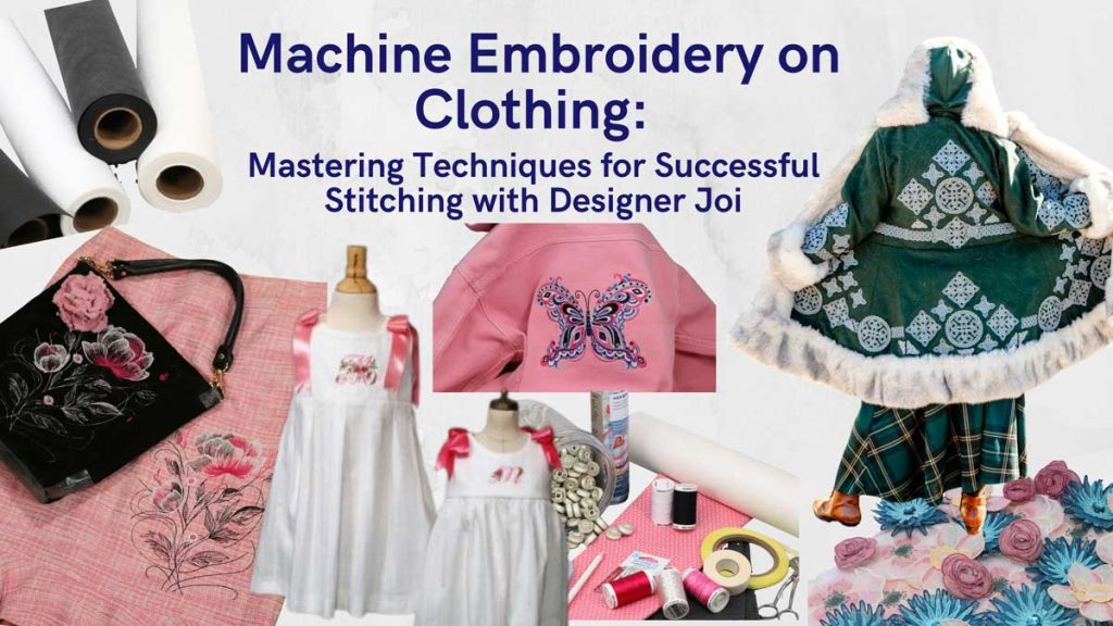Machine embroidery on clothing